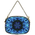 Background-blue-flower Chain Purse (One Side) Front