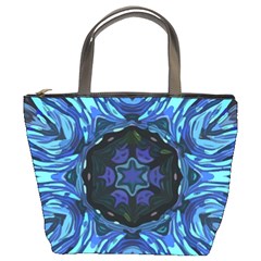 Background-blue-flower Bucket Bag by Bedest