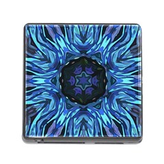 Background-blue-flower Memory Card Reader (square 5 Slot) by Bedest