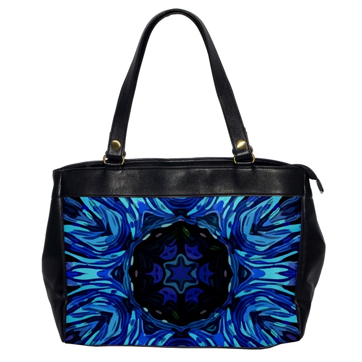 Background-blue-flower Oversize Office Handbag