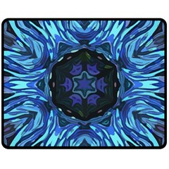 Background-blue-flower Fleece Blanket (medium)