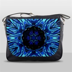 Background-blue-flower Messenger Bag