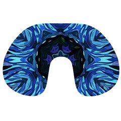 Background-blue-flower Travel Neck Pillow