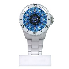 Background-blue-flower Plastic Nurses Watch