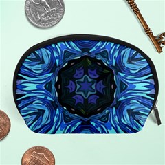 Background-blue-flower Accessory Pouch (large) by Bedest