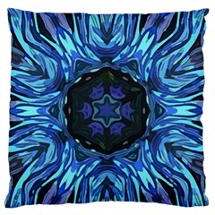 Background-blue-flower Standard Premium Plush Fleece Cushion Case (one Side) by Bedest