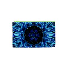 Background-blue-flower Cosmetic Bag (xs)