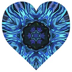 Background-blue-flower Wooden Puzzle Heart