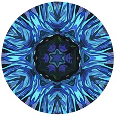 Background-blue-flower Wooden Bottle Opener (round) by Bedest