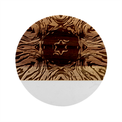 Background-blue-flower Marble Wood Coaster (round)