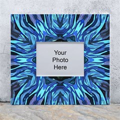 Background-blue-flower White Wall Photo Frame 5  X 7 