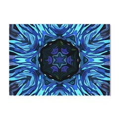 Background-blue-flower Crystal Sticker (a4) by Bedest