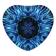 Background-blue-flower Heart Glass Fridge Magnet (4 Pack) by Bedest