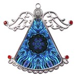 Background-blue-flower Metal Angel with Crystal Ornament Front