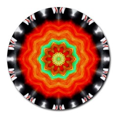 Abstract-kaleidoscope-colored Round Mousepad by Bedest