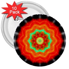 Abstract-kaleidoscope-colored 3  Buttons (10 Pack)  by Bedest