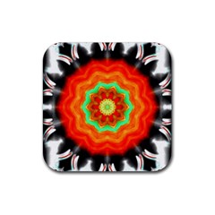 Abstract-kaleidoscope-colored Rubber Coaster (square) by Bedest