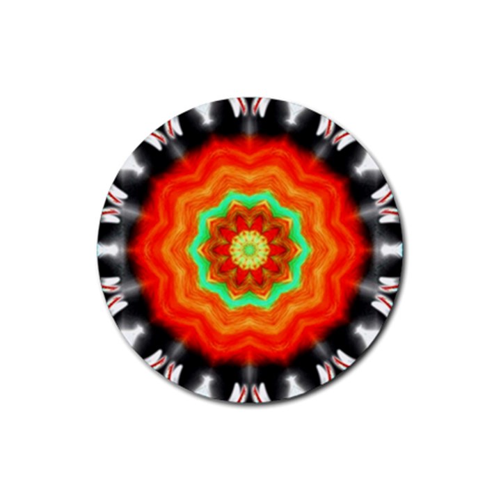 Abstract-kaleidoscope-colored Rubber Round Coaster (4 pack)