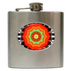 Abstract-kaleidoscope-colored Hip Flask (6 Oz) by Bedest