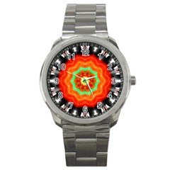 Abstract-kaleidoscope-colored Sport Metal Watch by Bedest