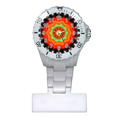 Abstract-kaleidoscope-colored Plastic Nurses Watch