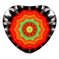 Abstract-kaleidoscope-colored Heart Glass Fridge Magnet (4 Pack) by Bedest