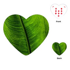 Green-leaf-plant-freshness-color Playing Cards Single Design (heart) by Bedest