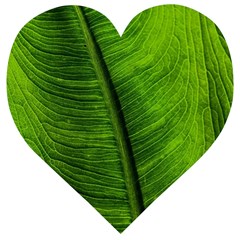 Green-leaf-plant-freshness-color Wooden Puzzle Heart