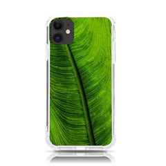 Green-leaf-plant-freshness-color Iphone 11 Tpu Uv Print Case by Bedest