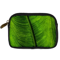 Green-leaf-plant-freshness-color Digital Camera Leather Case by Bedest