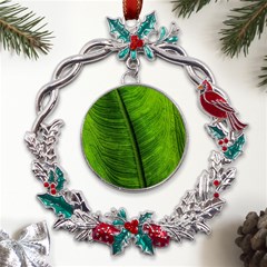 Green-leaf-plant-freshness-color Metal X mas Wreath Holly Leaf Ornament by Bedest