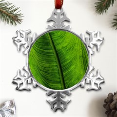 Green-leaf-plant-freshness-color Metal Small Snowflake Ornament by Bedest