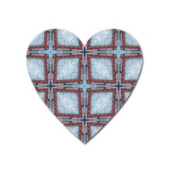 Pattern-cross-geometric-shape Heart Magnet by Bedest