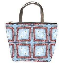 Pattern-cross-geometric-shape Bucket Bag by Bedest