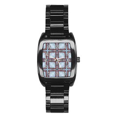 Pattern-cross-geometric-shape Stainless Steel Barrel Watch by Bedest