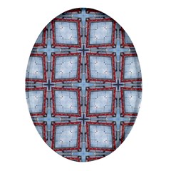 Pattern-cross-geometric-shape Oval Glass Fridge Magnet (4 Pack) by Bedest