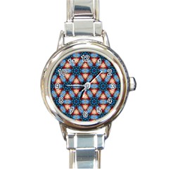 Pattern-tile-background-seamless Round Italian Charm Watch