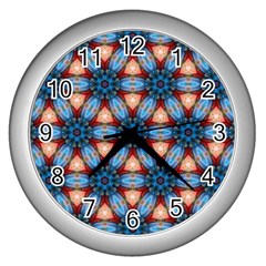 Pattern-tile-background-seamless Wall Clock (Silver)