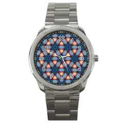 Pattern-tile-background-seamless Sport Metal Watch