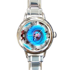 Abstract-kaleidoscope-pattern Round Italian Charm Watch by Bedest