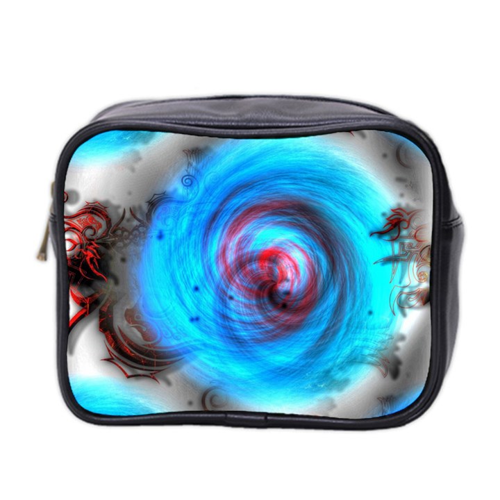 Abstract-kaleidoscope-pattern Mini Toiletries Bag (Two Sides)