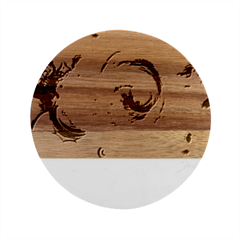 Abstract-kaleidoscope-pattern Marble Wood Coaster (round) by Bedest