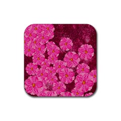 Cherry-blossoms-floral-design Rubber Coaster (square) by Bedest