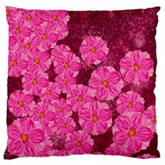 Cherry-blossoms-floral-design Large Premium Plush Fleece Cushion Case (two Sides) by Bedest