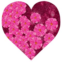 Cherry-blossoms-floral-design Wooden Puzzle Heart