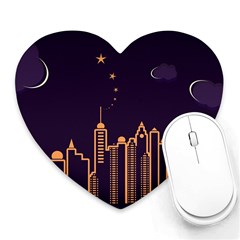 Skyscraper Town Urban Towers Heart Mousepad by pakminggu