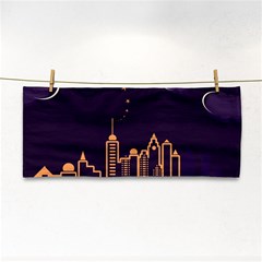 Skyscraper Town Urban Towers Hand Towel by pakminggu