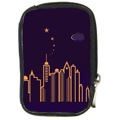 Skyscraper Town Urban Towers Compact Camera Leather Case by pakminggu