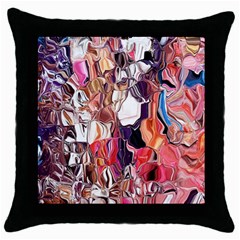  Smudge  Throw Pillow Case (black) by kaleidomarblingart