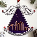 Skyscraper Town Urban Towers Metal Angel with Crystal Ornament Front